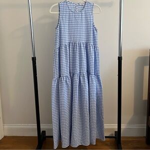 En Saison Blue Gingham Sleeveless Dress